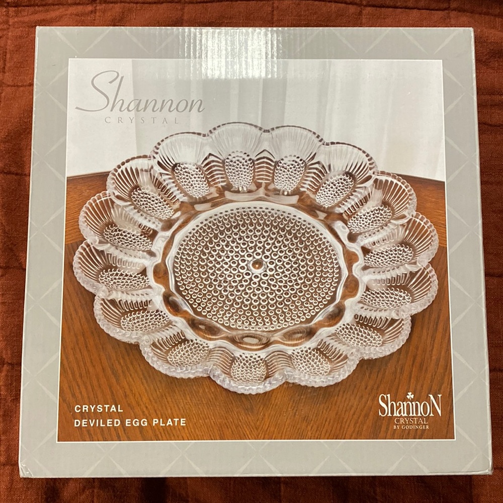 Shannon Crystal Deviled Egg Plate NEW